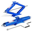 DNA Motoring 2-Pack 5000lbs RV Trailer Stabilizer Leveling Scissor Jacks with Speed Crank Handle, 4-24" Height,Set of 2,Blue,TOOLS-00329