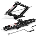 DNA Motoring 2-Pack 5000lbs RV Trailer Stabilizer Leveling Scissor Jacks with Speed Crank Handle, 4-24" Height,Set of 2,Black,TOOLS-00330