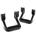 DNA MOTORING 2 Pcs of Aluminum Side Hoop Steps, Universal Step Rails for Pickup &amp; SUV &amp; Truck, Non-Slip Stirrup Side Steps Assembly Compatible With Chevy GMC Toyota Ford, Black, SSTEP-BK