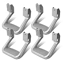 DNA Motoring 4 Pcs of Aluminum Side Hoop Steps, Universal Step Rails for Pickup &amp; SUV &amp; Truck, Non-Slip Stirrup Side Steps Assembly Compatible with Chevy GMC Toyota Ford, Silvery, SSTEP-SS-X2