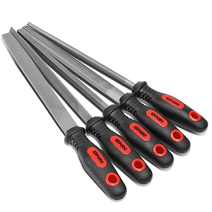 dna motoring tools-00096 5 pcs bastard file set - heat treated steel file tools with double cut serration pattern
