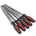 DNA Motoring TOOLS-00096 5 Pcs Bastard File Set - Heat Treated Steel File Tools with Double Cut Serration Pattern