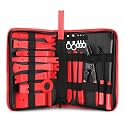‎DNA Motoring TOOLS-00246 Car Trim Removal Tool Kit, Clip Plier Upholstery Remover Set for Auto Door Panel Audio Dashboard, with Storage Bag, Red