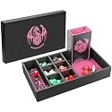 DND Dice Tray & Tower Storage Box, 4 in 1 D&D Dice Holder Case (Dice Rolling Tray, Dice Roller Tower, Dice & Miniature Storage), Great RPG Accessories Gifts for Dungeons and Dragons MTG DM & Player