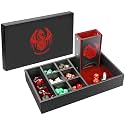 DND Dice Tray & Tower Storage Box, 4 in 1 D&D Dice Holder Case (Dice Rolling Tray, Dice Roller Tower, Dice & Miniature Storage), Great RPG Accessories Gifts for Dungeons and Dragons MTG DM & Player