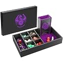 DND Dice Tray & Tower Storage Box, 4 in 1 D&D Dice Holder Case (Dice Rolling Tray, Dice Roller Tower, Dice & Miniature Storage), Great RPG Accessories Gifts for Dungeons and Dragons MTG DM & Player