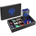 DND Dice Tray & Tower Storage Box, 4 in 1 D&D Dice Holder Case (Dice Rolling Tray, Dice Roller Tower, Dice & Miniature Storage), Great RPG Accessories Gifts for Dungeons and Dragons MTG DM & Player