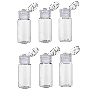 12 pcs 15ml05oz travel size empty plastic sample bottle container with flip cap travel vial jar pot for emollient water sample shower gel makeup lotion emulsion