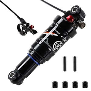 dnm mountain bike mtb air rear shock reboundremote lock outair compression pressure adjustable - al7075 shaft amp al6061 shock body - extra bushing hardware - length 152mm