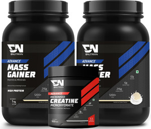 dnutrixn advance mass gainer with high protein creatine monohydrate  muscle strength weight gainersmass gainers 2 kg 100 g vanilla ice cream