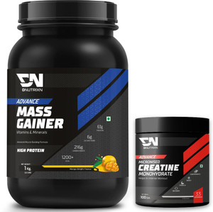 dnutrixn advance mass gainer with high protein creatine monohydrate weight gainersmass gainers 1 kg 100 g mango delight
