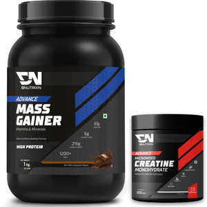 dnutrixn advance mass gainer with high protein creatine monohydrate  muscle strength weight gainersmass gainers 1 kg 100 g chocolate