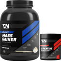 DNUTRIXN Advance Mass Gainer with High Protein+ Creatine Monohydrate | Weight Gainers/Mass Gainers (3 kg, 100 g, Vanilla Ice Cream)