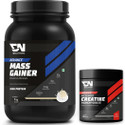 DNUTRIXN Advance Mass Gainer with High Protein+ Creatine Monohydrate | Muscle Strength Weight Gainers/Mass Gainers (1 kg, 100 g, Vanilla Ice Cream)