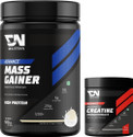 DNUTRIXN Advance Mass Gainer with High Protein+ Creatine Monohydrate | Muscle Strength Weight Gainers/Mass Gainers (500 g, 100 g, Vanilla Ice Cream)