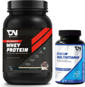 DNUTRIXN Beginner's High Whey Protein 40G & Multivitamin Tablets | Digestive Enzyme, BCAA Whey Protein (1 kg, Cookies & Cream)