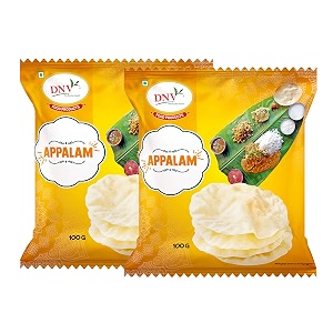 dnv crunchy amp tasty appalam papad south indian papadam 100gm pack of 2 - 200gm 100g x 2