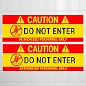Do Not Enter Sign Sticker Board 20.5 x 7 CM – Pack of 2 | Peel &amp; Stick with 4 Corner Holes | Warning Safety Sign for Office, Shop, Factory, Warehouse, Home (Warning No Entry-Do Not Enter, Small - 20.5 X 7 CM)