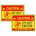 Do Not Enter Sign Sticker Board 20.5 x 14.5 CM | Pack of 2 Safety Warning Sign | Peel &amp; Stick or Screw Fix | Waterproof Indoor Outdoor Signage (Warning No Entry-Do Not Enter, Medium -20.5 x 14.5 CM)