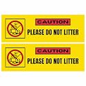 Do Not Litter Sign Sticker 20.5 x