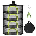 Doacpr 4-Layer Hanging Herb Drying Rack, Foldable Mesh Net with Zipper