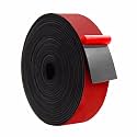 DOBTIM Solid Neoprene Rubber Strips with Adhesive Backing 1/8 (.125)" Thick x 2" Wide x 25' Long, Self Adhesive Rubber Sheets, Rolls &amp; Strips