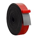 DOBTIM Solid Neoprene Rubber Strips with Adhesive Backing 1/16 (.062)" Thick x 1" Wide x 10' Long, Self Adhesive Rubber Sheets, Rolls &amp; Strips for DIY Gaskets Crafts Pads Seals Warehouse Flooring
