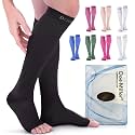 Doc Miller Open Toe Compression Socks, 20-30 mmHg, Knee High, Men &amp; Women