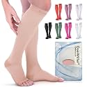 Doc Miller Open Toe Compression Socks, 20-30 mmHg, Knee High, Men &amp; Women
