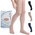 Doc Miller Thigh High Open Toe Compression Stockings 15-20mmHg