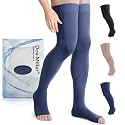 Doc Miller Thigh High Open Toe Compression Stockings 15-20mmHg