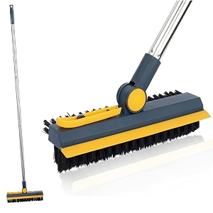 docat bathroom cleaning brush with wiper upgraded 3 in 1 bathroom tiles cleaning brush with long handle floor cleaner brush 180 rotate bathroom brush for household cleaning supplies bathroom gadgets
