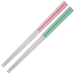docat metal chopsticks lightweight stainless steel reusable chopsticks for sushi noodles 23 cm 2 pairs green amp pink