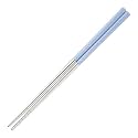 DOCAT Metal Chopsticks Lightweight Stainless Steel Reusable Chopsticks for Sushi Noodles 23 cm 1 Pairs (Blue)