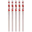 DOCAT Metal Chopsticks Lightweight Stainless Steel Reusable Chopsticks for Sushi Noodles 23 cm 1 Pairs (5 Pair Red Steel Chopsticks)
