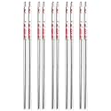 DOCAT Metal Chopsticks Lightweight Stainless Steel Reusable Chopsticks for Sushi Noodles 23 cm 1 Pairs (5 Pair Pink Steel Chopsticks)