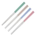 DOCAT Reusable Chopsticks 304 Stainless Steel Chop Sticks Dishwasher Safe Multicolor Classic Chopsticks Gift Set (Multicolor) (4 Pair)
