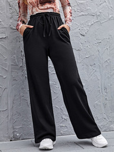 dockstreet loose fit women black trousers