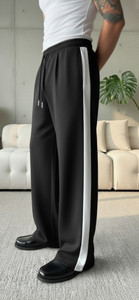 Dockstreet Solid Men Black Track Pants