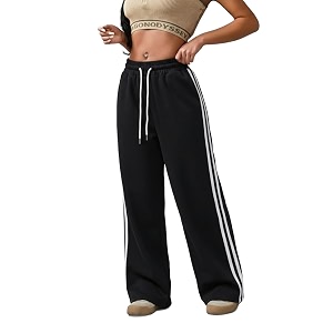 dockstreet track pant for women  open baggy fit  track pants  open bottom track pant 