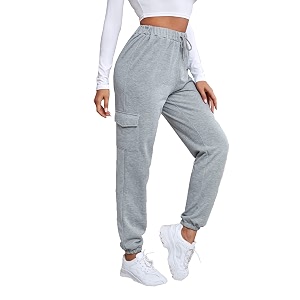 dockstreet soft fabric stylish regular comfortable fit joggerspants for women wmncargocotton2pckt2b3greym