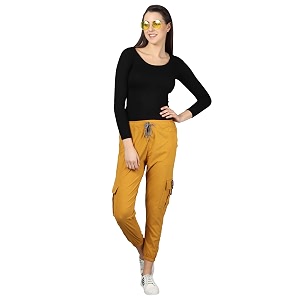 dockstreet women39s loose fit cotton blend joggers ax24lwryellowlycralowers30_blue dark yellow_30