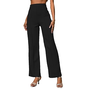 dockstreet women39s elastic high waist flare leg elegant casual pull on leggingstrousersb4013-wmnplazzoflrdtrsrblackl
