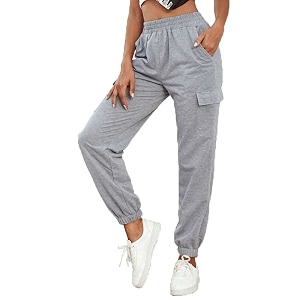 dockstreet soft fabric stylish regular comfortable fit joggerspants for women wmncargocotton8291light greym
