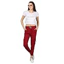 dockstreet Women's Loose Fit Cotton Blend Joggers (Ax24LWRJoggersLycraMAROONLycraLowers32_Blue, Maroon_32)