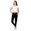dockstreet Women's Loose Fit Cotton Blend Joggers (Ax24LWRJoggersLycraBLACK LycraLowersM_Blue, Black_M)