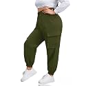 dockstreet Women's Loose Fit Cotton Blend Joggers (YUGOLIWSPJ&amp;Jeg6_Olive_26)