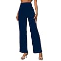 dockstreet Women's Stretch Fit Polyester Blend Trousers (B4013-WMnPlazzoFlrdTrsrNavyL_Brown, Navy_L)