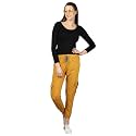 dockstreet Women's Loose Fit Cotton Blend Joggers (Ax24LWRYELLOWLycraLowersXL_Blue, Dark Yellow_XL)
