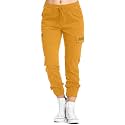 dockstreet Women's Slim Fit Cotton Blend Trouser (Ay25dckstrtmustarddckcrgoprntLarge_Blue, Mustard_L)
